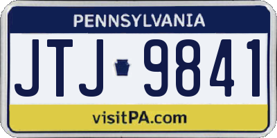 PA license plate JTJ9841