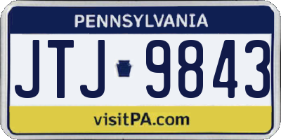 PA license plate JTJ9843