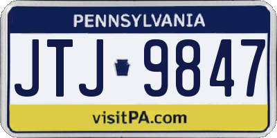 PA license plate JTJ9847