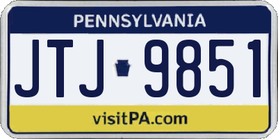 PA license plate JTJ9851