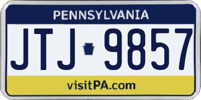 PA license plate JTJ9857