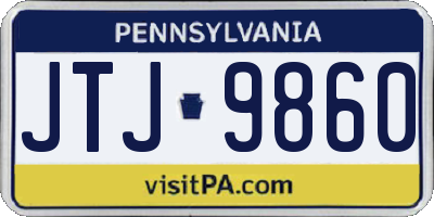PA license plate JTJ9860