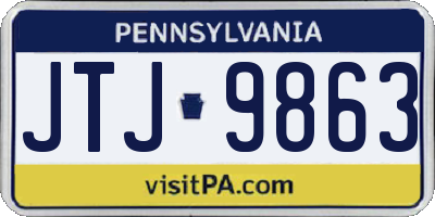 PA license plate JTJ9863