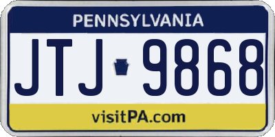 PA license plate JTJ9868