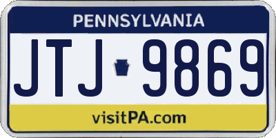 PA license plate JTJ9869