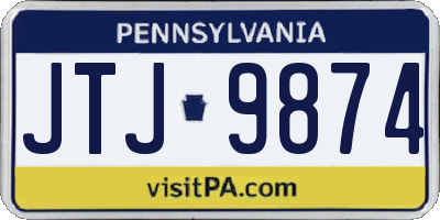 PA license plate JTJ9874
