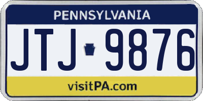 PA license plate JTJ9876