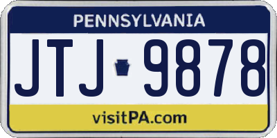PA license plate JTJ9878