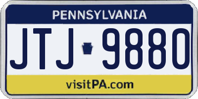 PA license plate JTJ9880