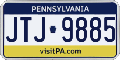 PA license plate JTJ9885