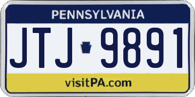 PA license plate JTJ9891