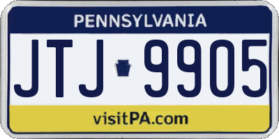 PA license plate JTJ9905