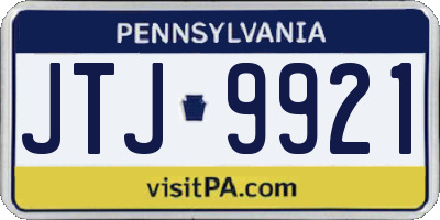 PA license plate JTJ9921