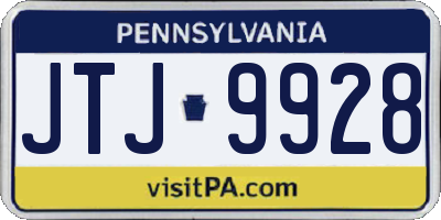 PA license plate JTJ9928