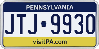 PA license plate JTJ9930