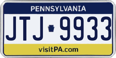 PA license plate JTJ9933