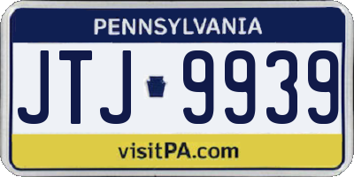 PA license plate JTJ9939