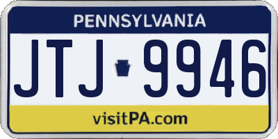 PA license plate JTJ9946