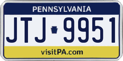 PA license plate JTJ9951