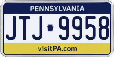 PA license plate JTJ9958