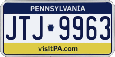 PA license plate JTJ9963