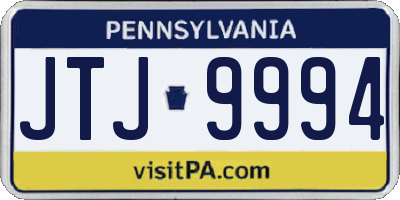 PA license plate JTJ9994