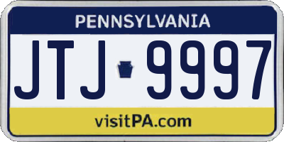 PA license plate JTJ9997
