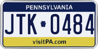 PA license plate JTK0484