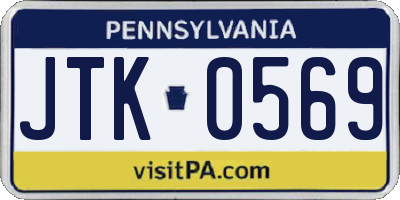 PA license plate JTK0569