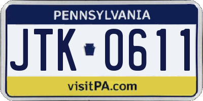 PA license plate JTK0611