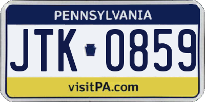 PA license plate JTK0859