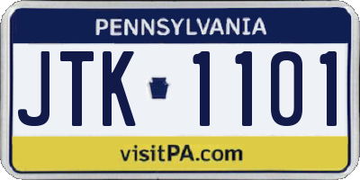 PA license plate JTK1101