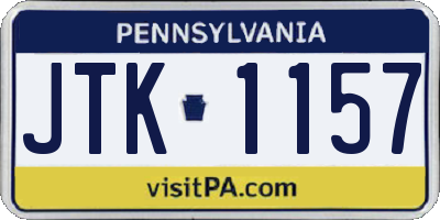 PA license plate JTK1157