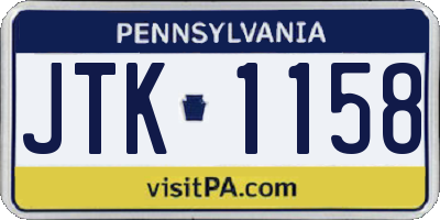 PA license plate JTK1158