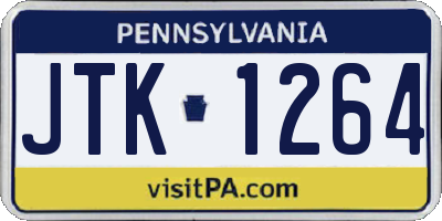 PA license plate JTK1264