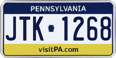 PA license plate JTK1268