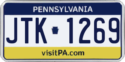 PA license plate JTK1269