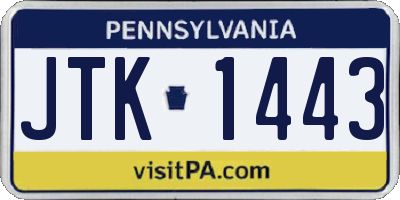PA license plate JTK1443