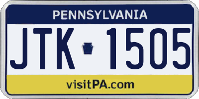 PA license plate JTK1505