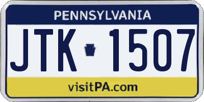 PA license plate JTK1507