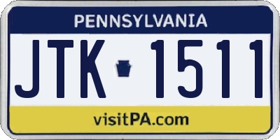 PA license plate JTK1511