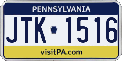 PA license plate JTK1516