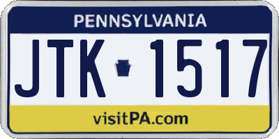 PA license plate JTK1517