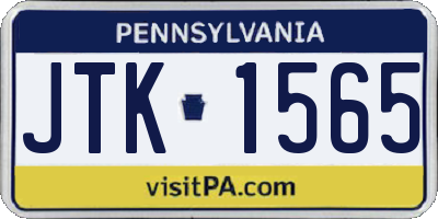 PA license plate JTK1565