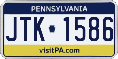 PA license plate JTK1586