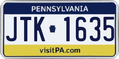 PA license plate JTK1635