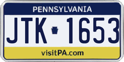 PA license plate JTK1653