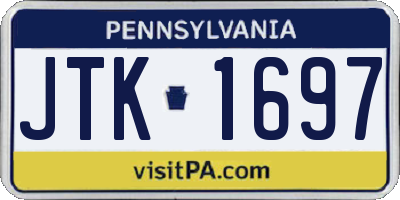 PA license plate JTK1697
