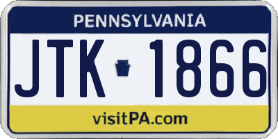 PA license plate JTK1866