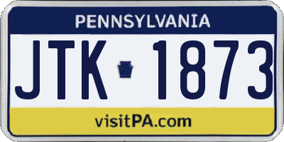 PA license plate JTK1873